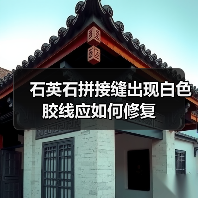 石英石拼接缝出现白色胶线应如何修复(图1)