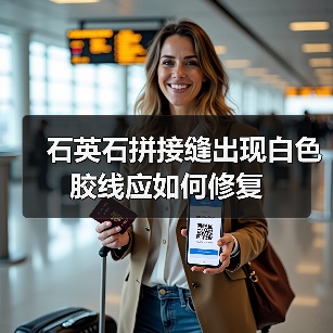 石英石拼接缝出现白色胶线应如何修复(图4)