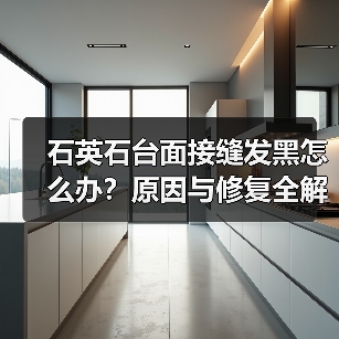 石英石台面接缝发黑怎么办？原因与修复全解析(图1)
