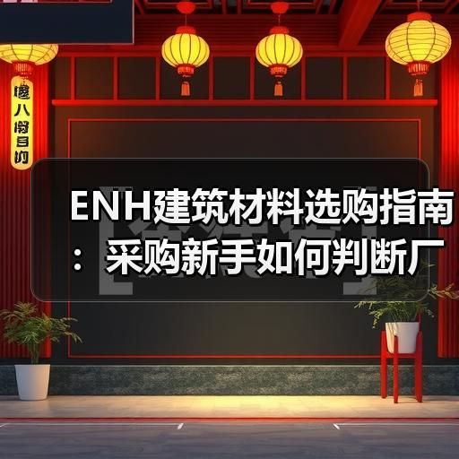ENH建筑材料选购指南：采购新手如何判断厂家资质与报价陷阱 - 玄熵云联盛材建材资讯